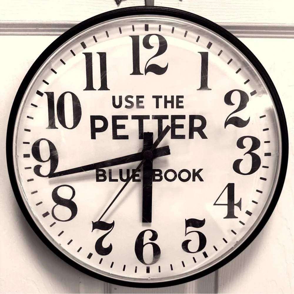 Vintage Petter Blue Book Wall Clock Automotive 12